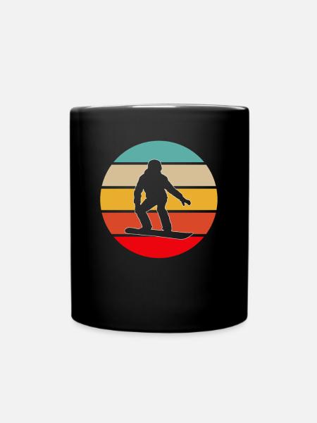 Snowboarding Retro - Full Colour Mug - black