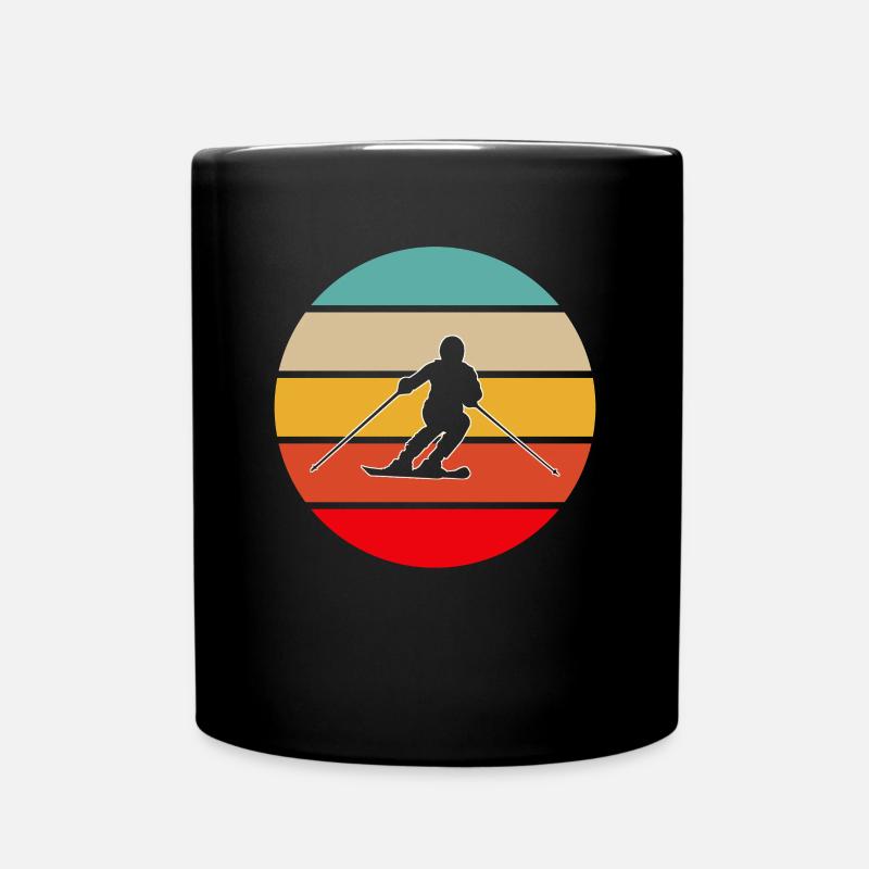 Ski Retro - Tasse einfarbig - Schwarz