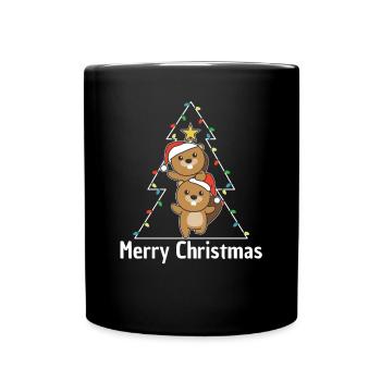 Castor Arbre de Noël Animaux de Noël Castors - Mug uni - noir - Devant