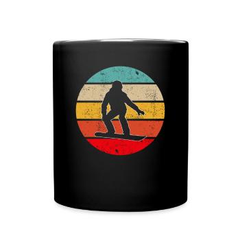 Snowboarding Retro - Tasse einfarbig - Schwarz - Vorne