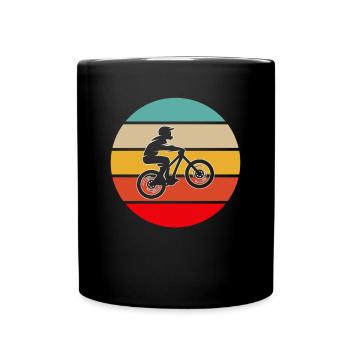 Mountainbike Retro Logo - Tasse einfarbig - Schwarz - Vorne