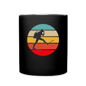 Tauchen Retro - Tasse einfarbig - Schwarz - Vorne