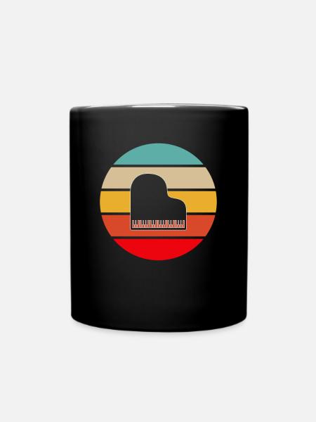 Klavier Retro - Tasse einfarbig - Schwarz
