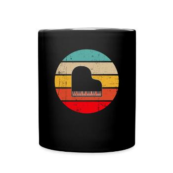 Klavier Retro - Tasse einfarbig - Schwarz - Vorne