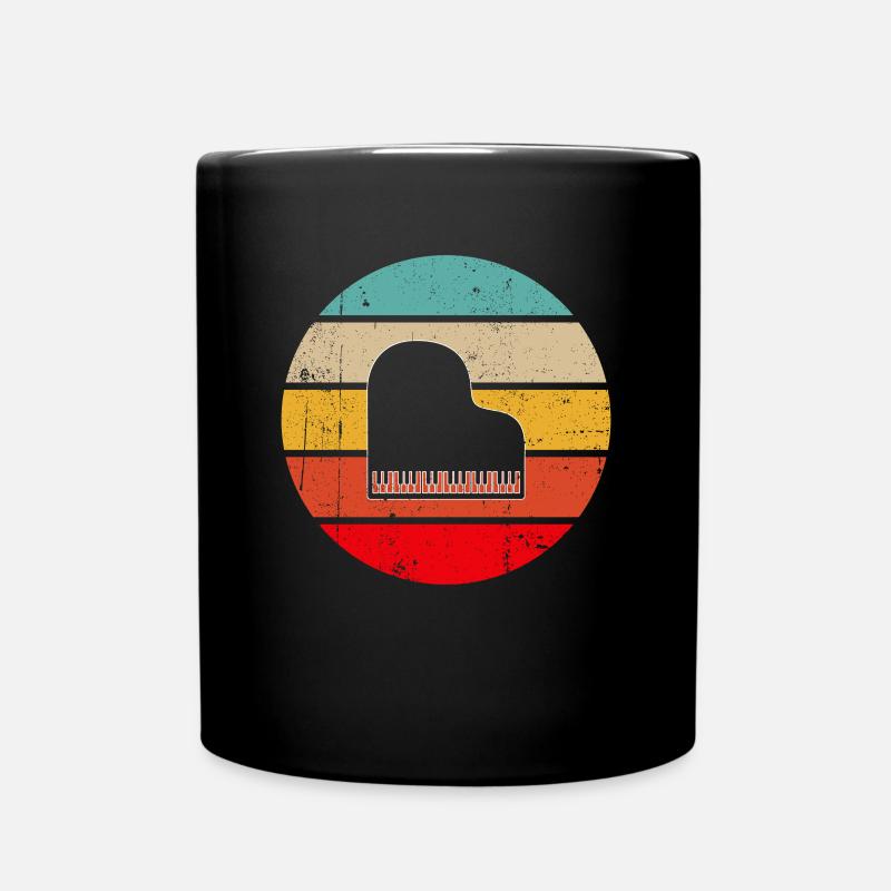 Klavier Retro - Tasse einfarbig - Schwarz