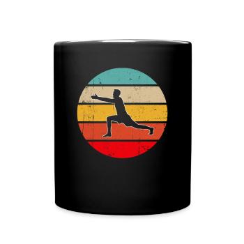 Yoga Retro - Tasse einfarbig - Schwarz - Vorne