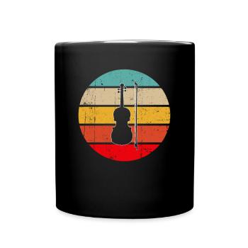 Violon Rétro - Mug uni - noir - Devant