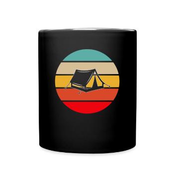 Camping rétro - Mug uni - noir - Devant