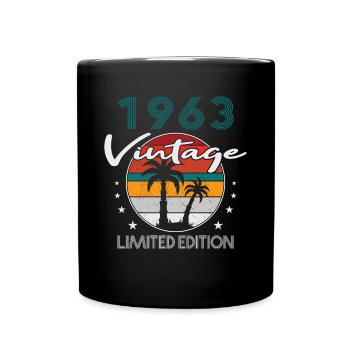 60. Geburtstag Vintage 1963 Limited Edition - Tasse einfarbig - Schwarz - Vorne