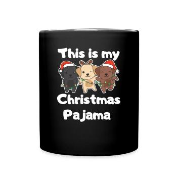 Pyjamas de Noël Labrador Chiens - Mug uni - noir - Devant
