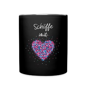 Schöffe mit Herz Ehrenamtlich Gericht Richterin - Tasse einfarbig - Schwarz - Vorne