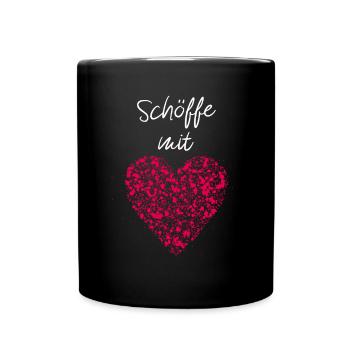 Schöffe mit Herz Freiwillige Ehrenamtlicher Dienst - Tasse einfarbig - Schwarz - Vorne
