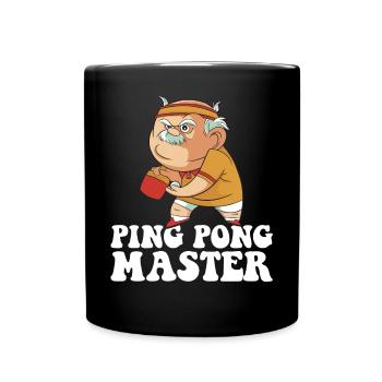 Ping Pong Master Outfit Grandpa Table Tennis Player - Full Colour Mug - black - Front