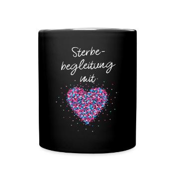 Sterbebegleitung mit Herz Fachangestellte Hospiz - Tasse einfarbig - Schwarz - Vorne