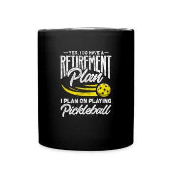 Ruhestand Pickleball - Tasse einfarbig - Schwarz - Vorne