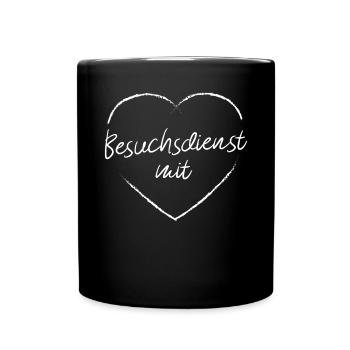 Besuchsdienst mit Herz Ehrenamtliche Helferin - Tasse einfarbig - Schwarz - Vorne