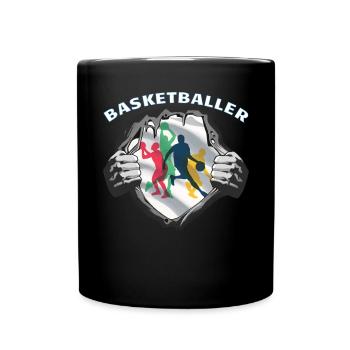 Basketball Geschenkidee Sport Design - Tasse einfarbig - Schwarz - Vorne