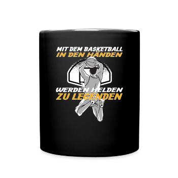 Basketball Geschenkidee Sport Design - Tasse einfarbig - Schwarz - Vorne