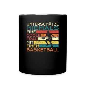 Basketball Geschenkidee Sport Design - Tasse einfarbig - Schwarz - Vorne