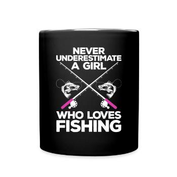 Cool Fishing For Women Girls Fisherman Fish Lure S - Full Colour Mug - black - Front