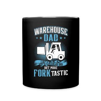 Papa d’entrepôt - Opérateur de chariot élévateur - Mug uni - noir - Devant