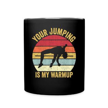 Lustiger Stabhochsprung Stabhochsprung - Tasse einfarbig - Schwarz - Vorne