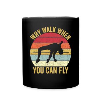 Funny Pole Vault Stabhochsprung Wenn du fliegen ka - Tasse einfarbig - Schwarz - Vorne