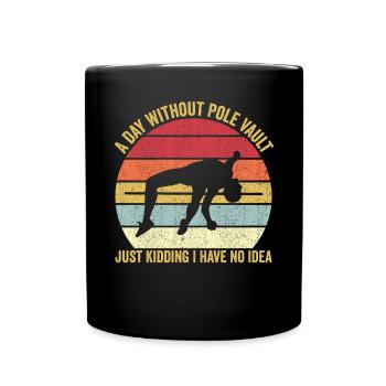 Lustiger Stabhochsprung Stabhochsprung - Tasse einfarbig - Schwarz - Vorne