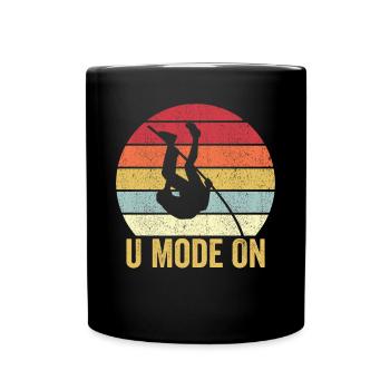 Funny Pole Vaulting Stabhochsprung U-Modus auf Ret - Tasse einfarbig - Schwarz - Vorne