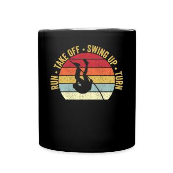 Lustiger Stabhochsprung Stabhochsprung - Tasse einfarbig - Schwarz - Vorne