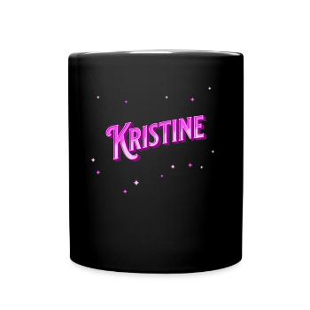 Kristine Namen personalisiert - Tasse einfarbig - Schwarz - Vorne
