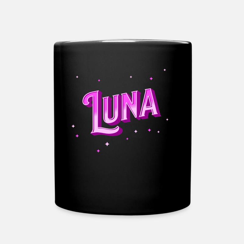 Luna Namen personalisiert - Tasse einfarbig - Schwarz