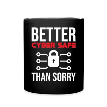 Cybersecurity Computer Security Cybersecurity - Full Colour Mug - black - Front