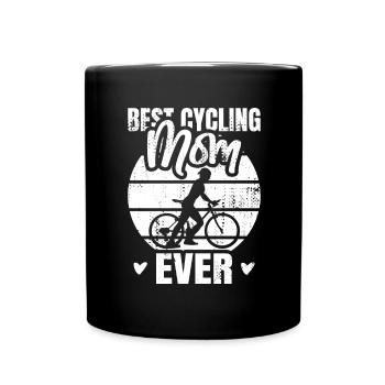 Radsport Mama - Tasse einfarbig - Schwarz - Vorne