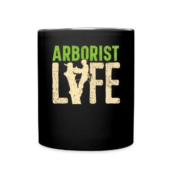 Baumpfleger Life Logger Holzflüsterer Holzbearbeitung - Tasse einfarbig - Schwarz - Vorne