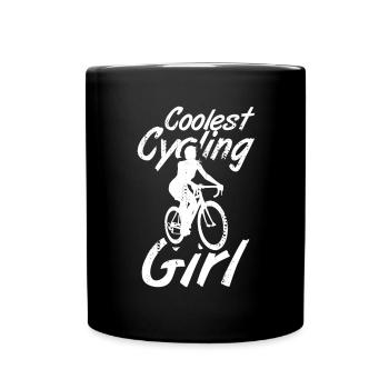 Fahrrad Mädchen - Tasse einfarbig - Schwarz - Vorne