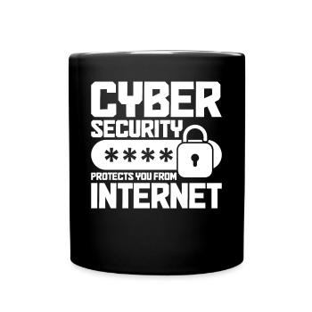 Cybersecurity Computer Security Cybersecurity - Full Colour Mug - black - Front