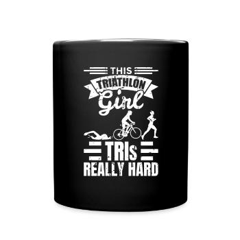 Triathlon Mädchen - Tasse einfarbig - Schwarz - Vorne