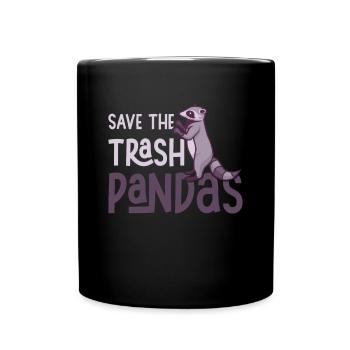 Save The Trash Pandas Save the Garbage Pandas - Full Colour Mug - black - Front