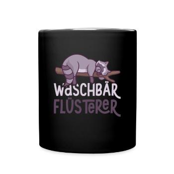 Raccoon Whisperer Waschbär Flüsterer Waschbären - Tasse einfarbig - Schwarz - Vorne
