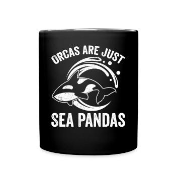 Drôle d’orque Whale Sea Panda - Mug uni - noir - Devant