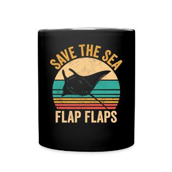 Drôles de raies manta Les raies pastenagues sauvent la mer - Mug uni - noir - Devant
