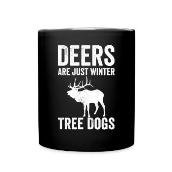 Les drôles de cerfs ne sont que des chiens d’arbre d’hiver - Mug uni - noir - Devant