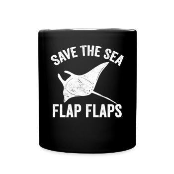 Drôles de raies manta Les raies pastenagues sauvent la mer - Mug uni - noir - Devant