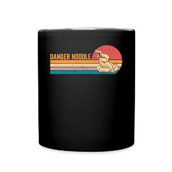 Drôle de serpent danger nouilles rétro - Mug uni - noir - Devant