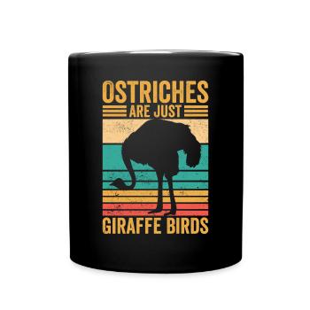 Drôles d’autruches ne sont que des girafes oiseaux rétro - Mug uni - noir - Devant