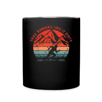 Trail runners like dirty natural mountains - Full Colour Mug - black - Front