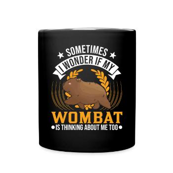 Australischer Wombat Geschenk - Tasse einfarbig - Schwarz - Vorne