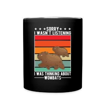 Australischer Wombat Geschenk - Tasse einfarbig - Schwarz - Vorne