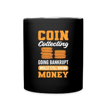 Numismatique. Pour les collectionneurs de pièces. Collecte de pièces de monnaie - Mug uni - noir - Devant